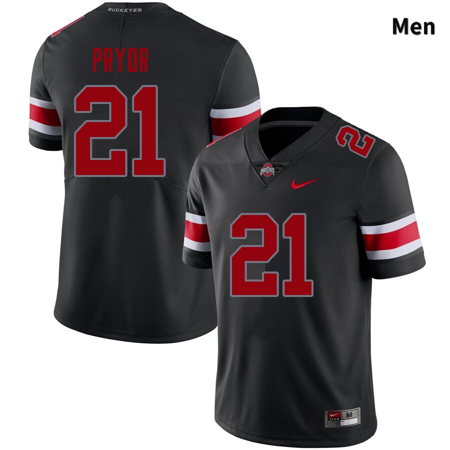 Ohio State Buckeyes Evan Pryor Men's #21 Blackout Authentic Stitched College Football Jersey